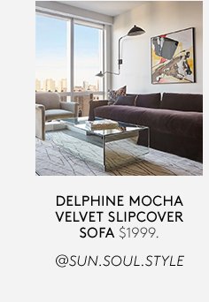 delphine mocha velvet slipcover sofa