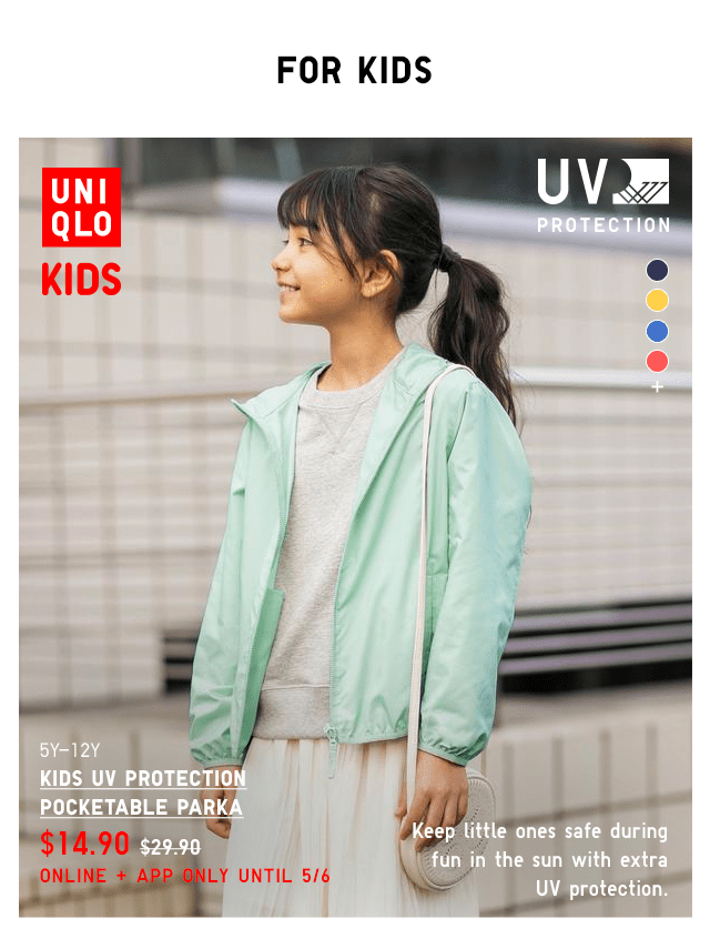 PDP7 - KIDS UV PROTECTION POCKETABLE PARKA