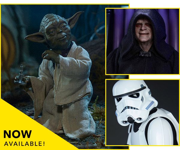 Now Available At Sideshow - Yoda, Stormtrooper, Palpatine