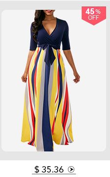 V Neck Half Sleeve Printed Maxi Dress