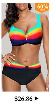 Strappy Dazzle Color High Waist Bikini Set