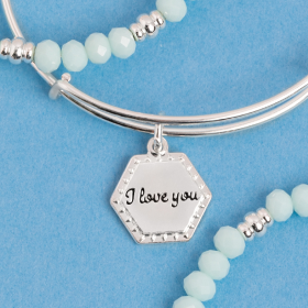 'I Love You' Charm Bangle| Shop Now