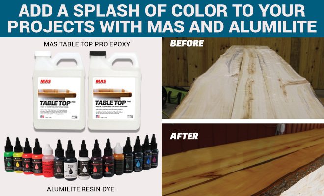 Add a splash of color to your projects with MAS and Alumilite. 