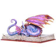 Book Wyrm Dragon Statue