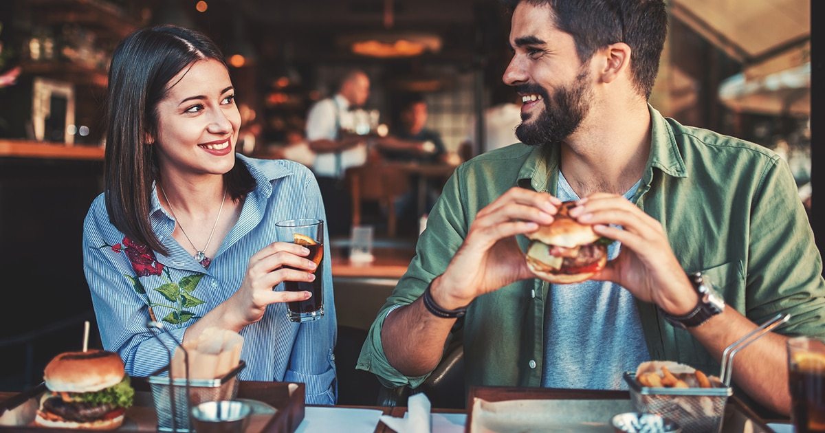 two people dining