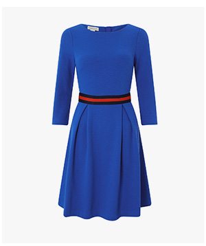 BEA TEXTURED FIT & FLARE DRESS