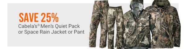 Men's Quiet Pack or Space Rain Jacket or Pant