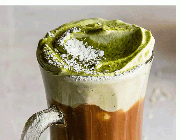 Irish Coffee with Matcha Whip