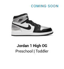 Jordan 1 High OG "Black/Metallic Silver" Kids'