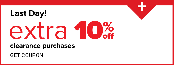 Last Day! Extra 10% off Clearance Purchases - Get Coupon