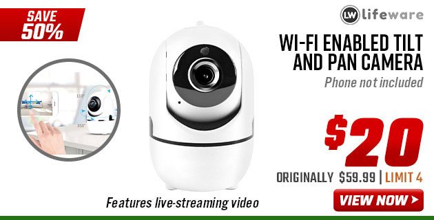 Lifeware Wi-Fi Enabled Tilt and Pan Camera