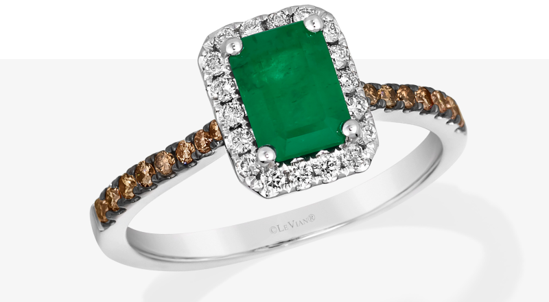 Le Vian Emerald Ring 1/3 ct tw 14K Vanilla Gold