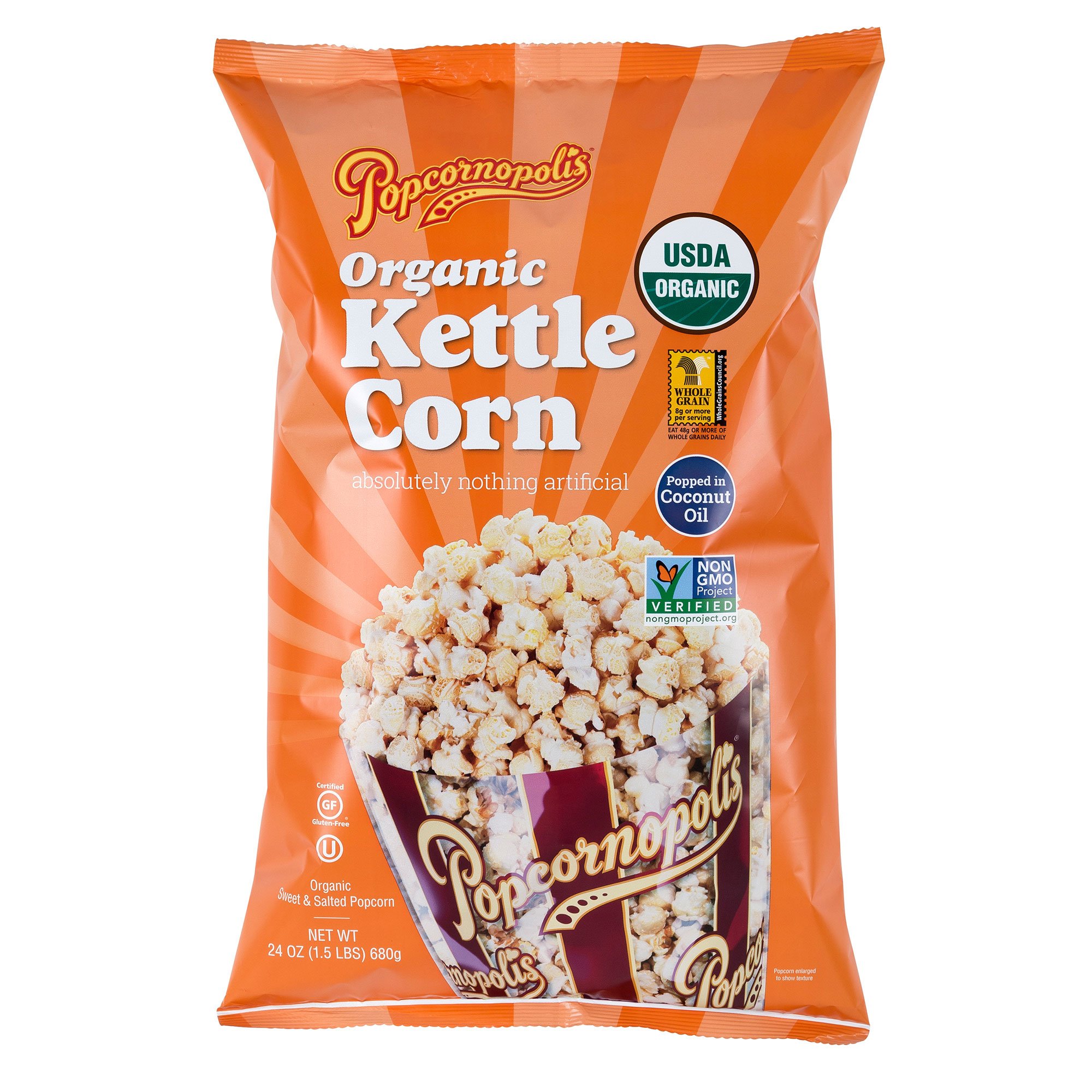 Popcornopolis Organic Kettle Corn, 24 Ounces