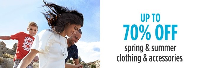 UP TO 70% OFF spring & summer clothing & accessories