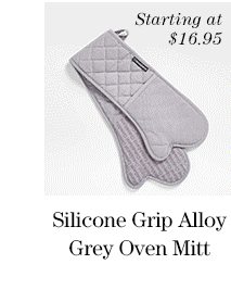 silicone grip alloy grey oven mitt