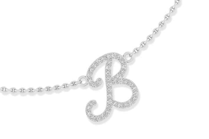 Script Initial Necklace 1/20 - 1/6 ct tw Diamonds 18''