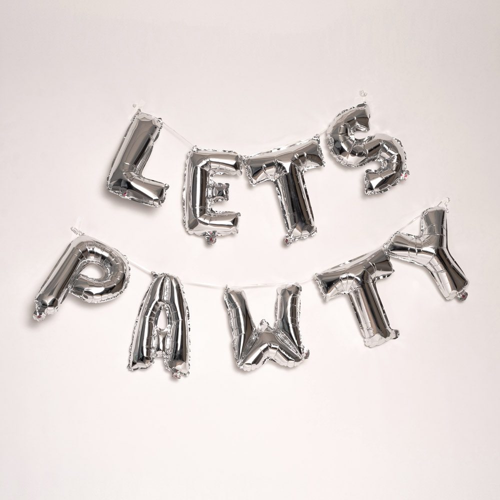 Let’s Pawty Silver Balloons
