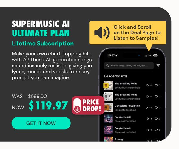 Supermusic AI Ultimate Plan: Lifetime Subscriptions