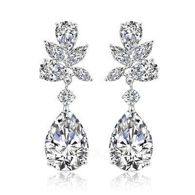 Ladies' Exquisite Copper/Zircon Earrings For Bride/For Bride...