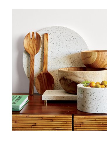 terrazzo white serving pieces