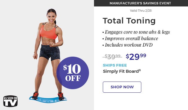 Total Toning $29.99 Simply Fit Board(R) shop now