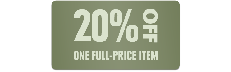 20% OFF ONE FULL-PRICE ITEM