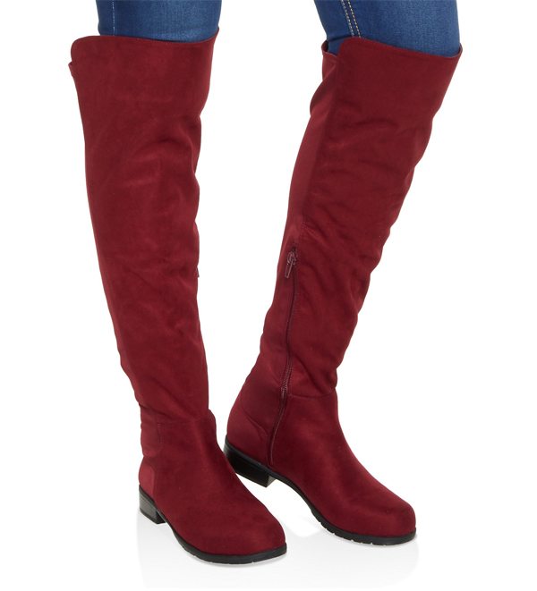 Over the Knee Low Heel Boots