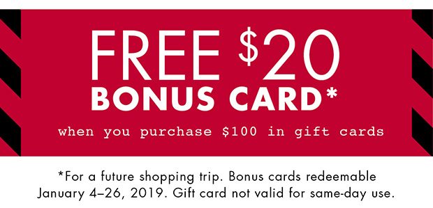 Free $20 Bonus Card