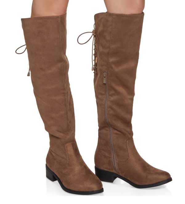 Lace Up Back Over the Knee Boots