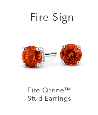 Fire Citrine Stud Earrings