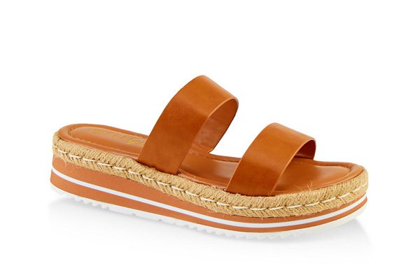 Two Band Espadrille Slide Sandals