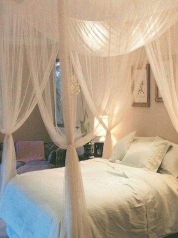 Mosquito Net 4 Corner Post Bed Canopy Mosquito Net Full Queen King Size Netting Bedding