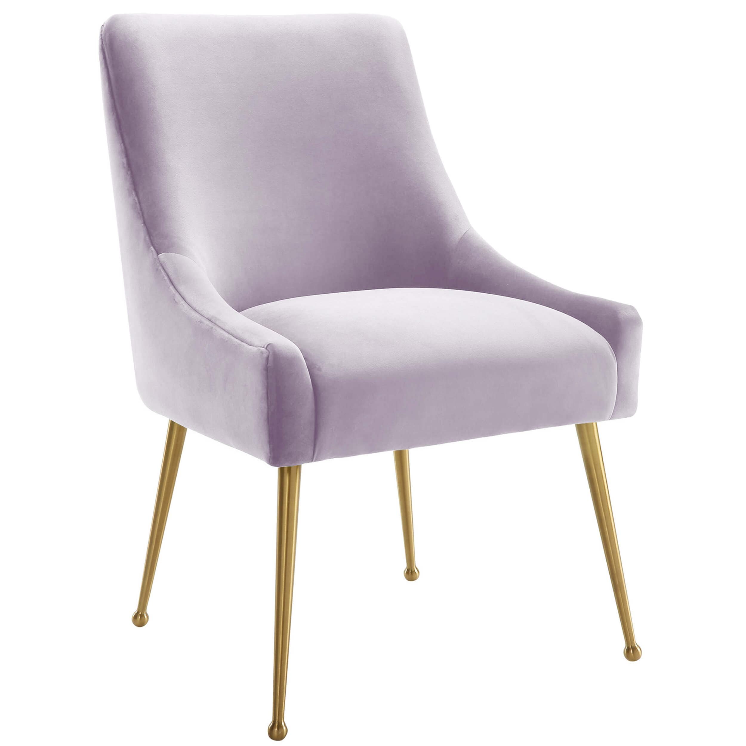 Beatrix Side Chair, Lavender/Brushed Gold
