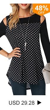 Polka Dot Print Cold Shoulder Blouse