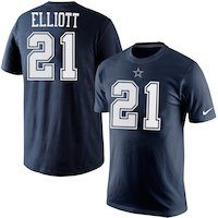 Men's Dallas Cowboys Ezekiel Elliott Nike Navy Player Pride Name & Number T-Shirt