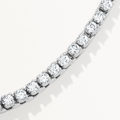 Diamond Tennis Bracelet 2 ct tw Round-cut 10K White Gold 7''