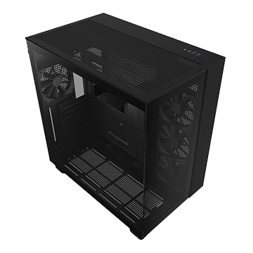 NZXT H9 Flow Tempered Glass ATX Mid-Tower Computer Case