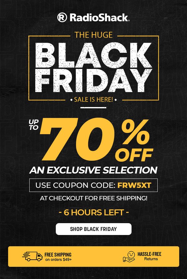 Black Friday Sale - Up to 70% off + Free Shipping