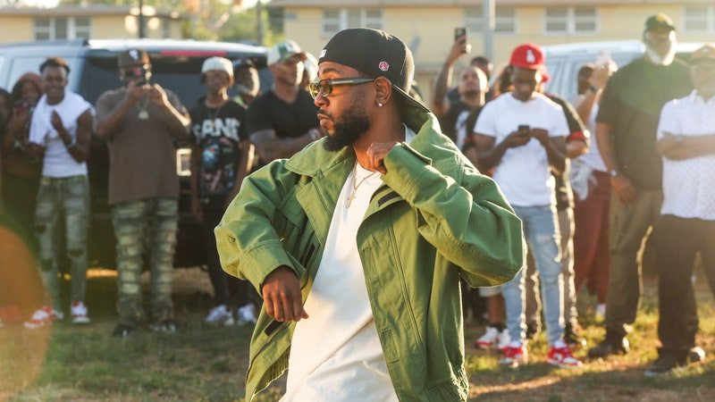 Watts, CA - June 22: Kendrick Lamar dances during the music video shoot for %22Not Like Us%22 at Nickerson Gardens on Saturday, June 22, 2024 in Watts, CA. (Michael Blackshire / Los Angeles Times via Getty Images)