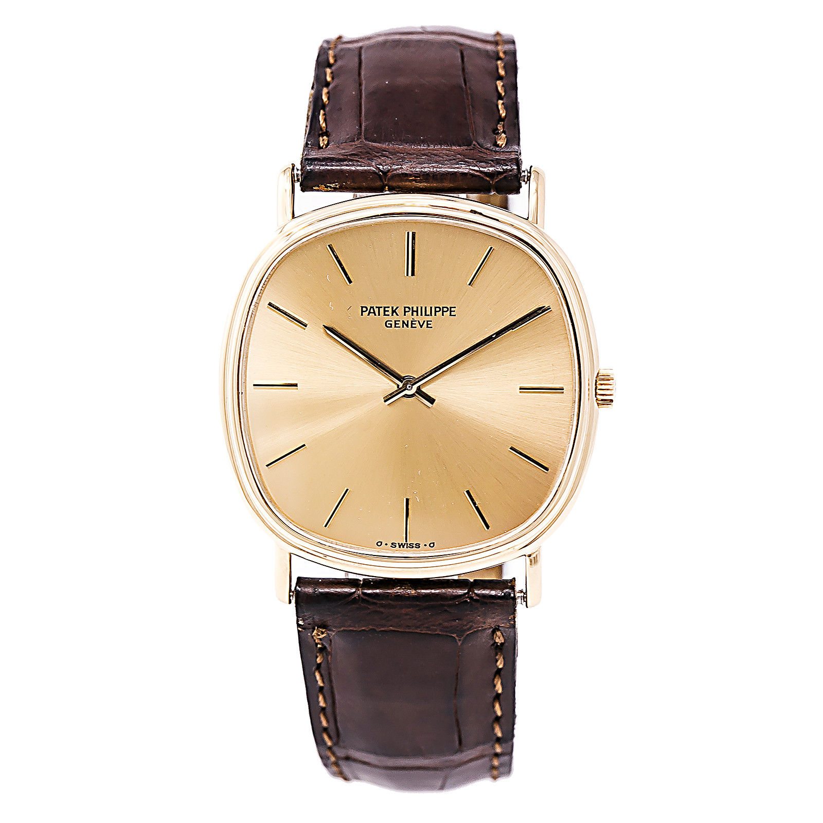 Image of Patek Philippe 3862 18K Yellow Gold Gold Dial Vintage 32mm Mens Watch 