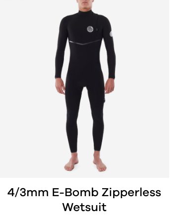 Rip Curl 4/3mm E Bomb Zipperless Wetsuit