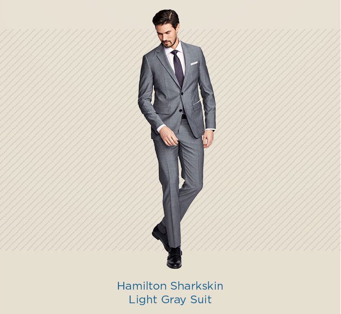 Hamilton Sharkskin Light Gray Suit