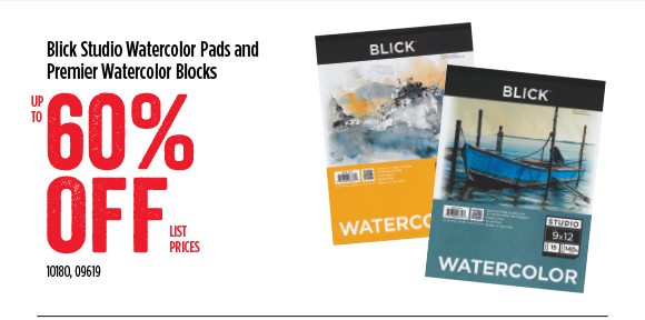 Blick Studio Watercolor Pads and Premier Watercolor Blocks - up to 60% off list prices