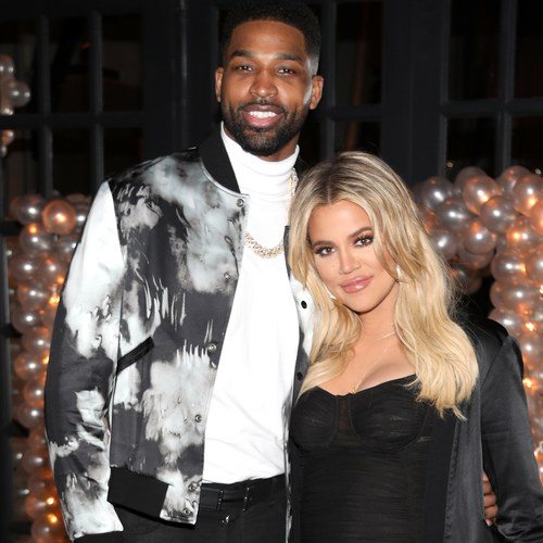 Tristan Thompson and Khloe Kardashian at his birthday party.