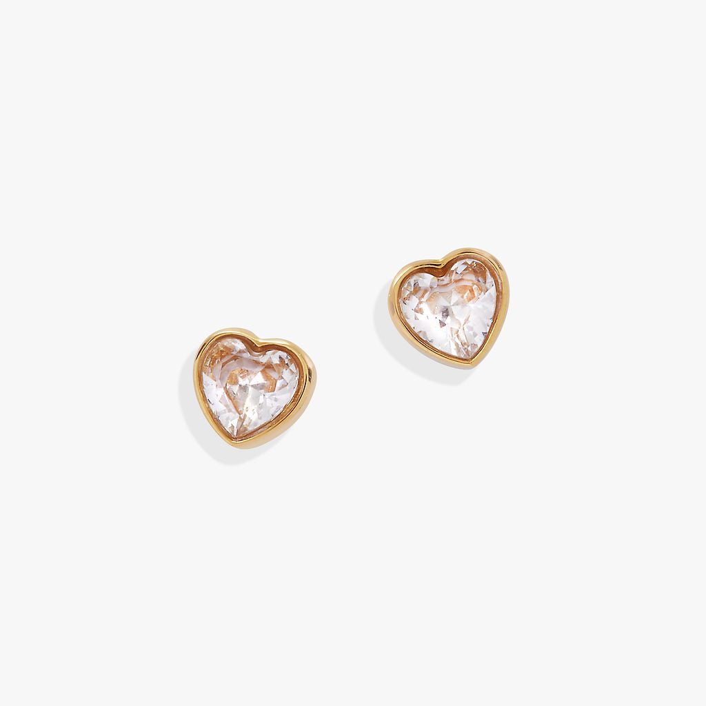 Image of Crystal Heart Mini Stud Earrings