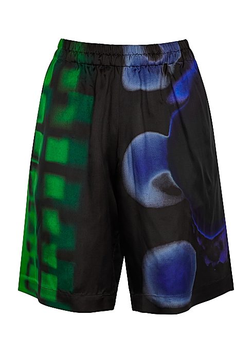 DRIES VAN NOTEN
Pomar printed satin-twill shorts