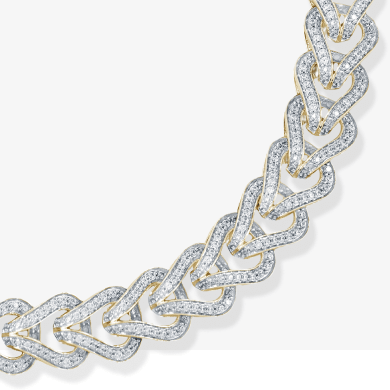 Men's Diamond Teardrop Link Bracelet 2-1/2 ct tw 10K Yellow Gold 8.5''