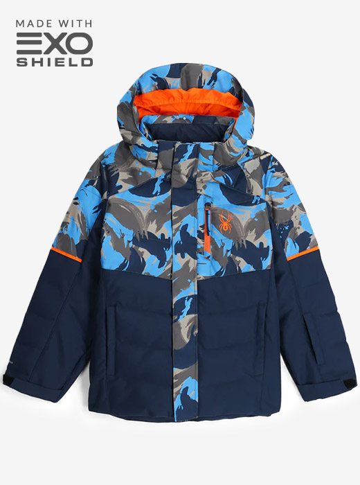 Boy's Impulse Synthetic Down Jacket - Camo Aether Blue