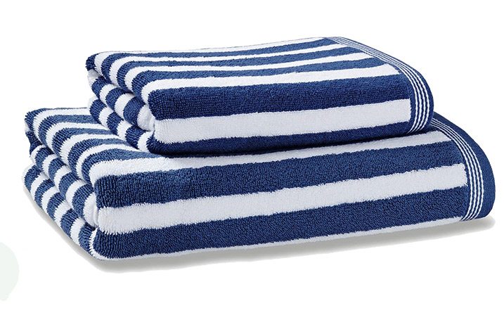 Nautical Stripe Navy Bath Towel - £12