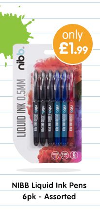 NIBB Liquid Ink Pens 6pk - Assorted